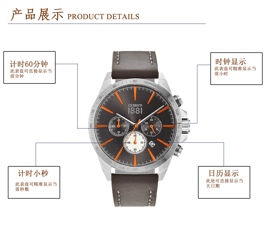 CERRUTI 1881  1881ʯӢʿֱCRA126STU61GY Ȿԭ